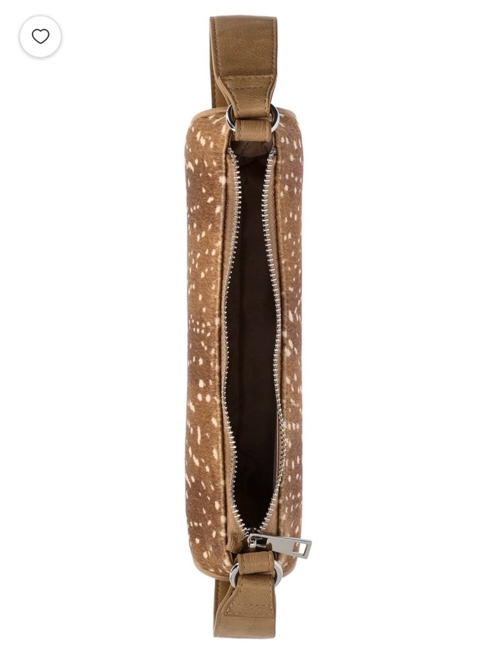 No Boundaries Doe/Fawn Print Brown and White Spotted Shoulder Bag - Picture 8 of 10
